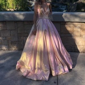 Sherri Hill 52755 rose gold ball gown 0 prom